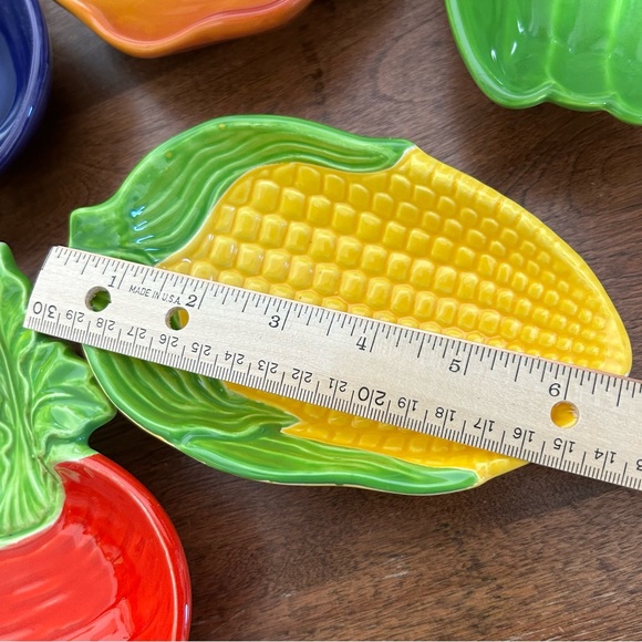 Set of Vegetable Ceramic Side Dishes Bowls - Carrot - Pepper - Corn - Set of 6 - Picture 10 of 15